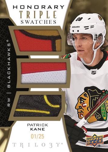 2020 21 Upper Deck Trilogy Hockey Cards Honorary Triple Swatches Patrick Kane