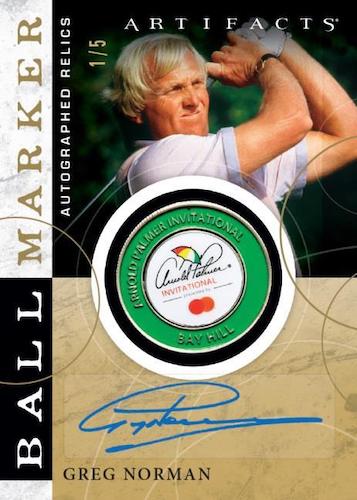 2021 Upper Deck Artifacts Golf Cards Ball Marker Autographed Relics Greg Norman