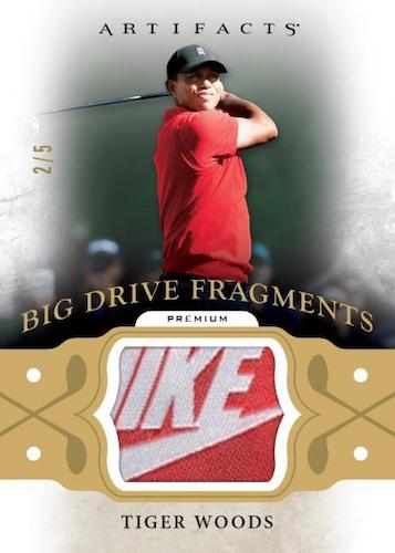2021 Upper Deck Artifacts Golf Cards Big Drive Fragments Nike Logo Tiger Woods