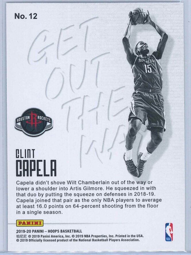 Clint Capela Panini NBA Hoops Basketball 2019 20 Get Out The Way Holo 2