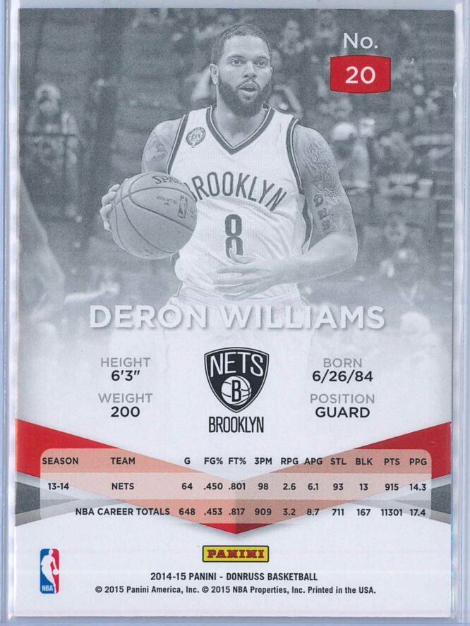 Deron Williams Panini Donruss Basketball 2014 15 Elite 2