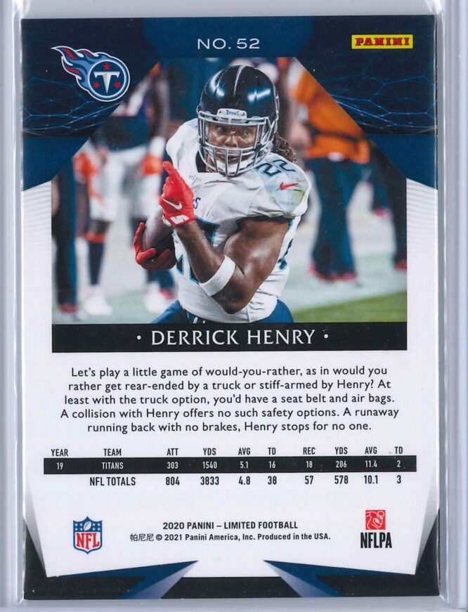 Derrick Henry Panini Limited 2020 Gold 2