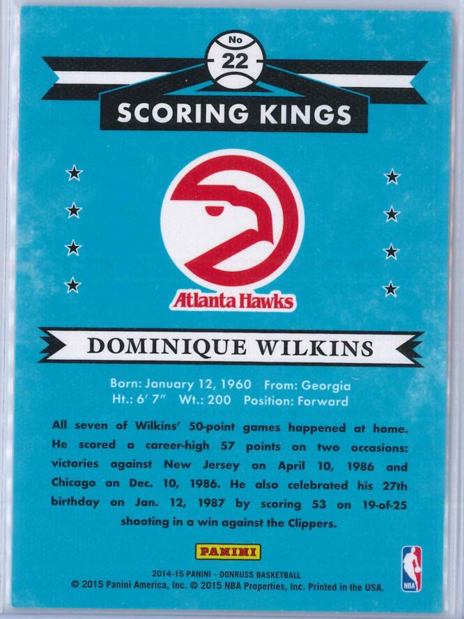 Dominique Wilkins Panini Donruss Basketball 2014 15 Scoring Kings 2 scaled