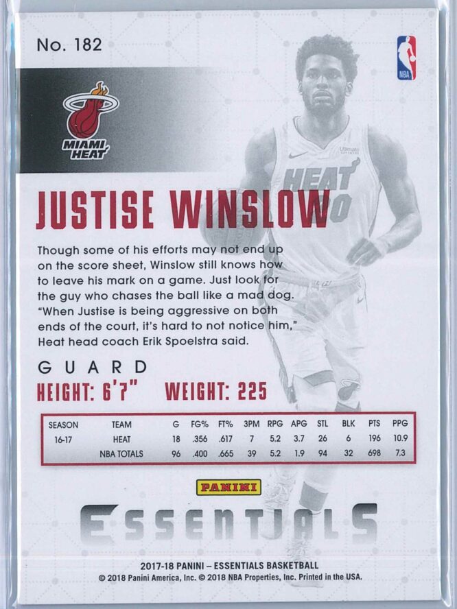Justise Winslow Panini Essentials 2017 18 Green 2