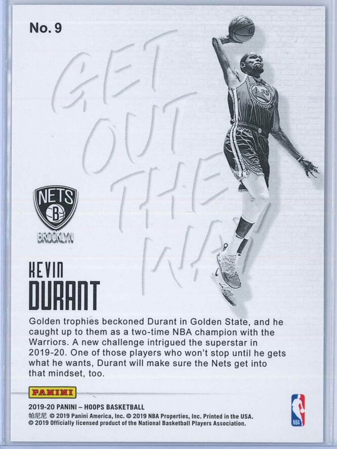 Kevin Durant Panini NBA Hoops Basketball 2019 20 Get Out The Way 2