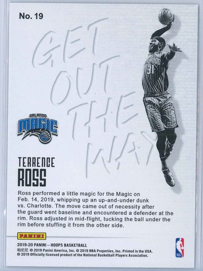 Terrence Ross Panini NBA Hoops Basketball 2019 20 Get Out The Way 2