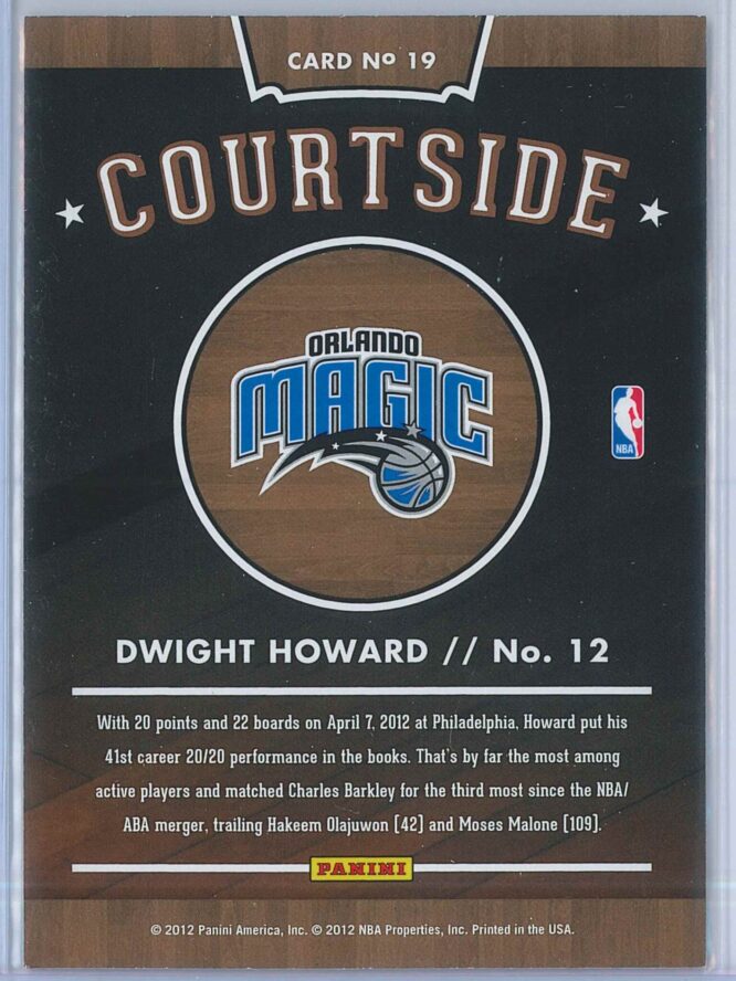 Dwight Howard Panini NBA Hoops 2012 13 Courtside 2