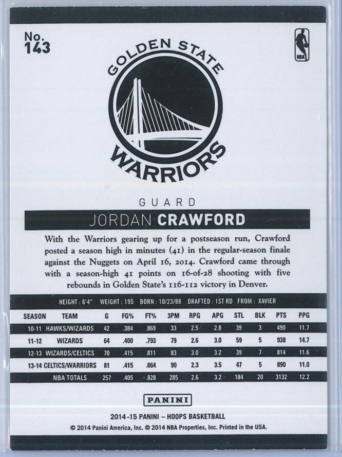 Jordan Crawford Panini NBA Hoops 2014 15 Green 2