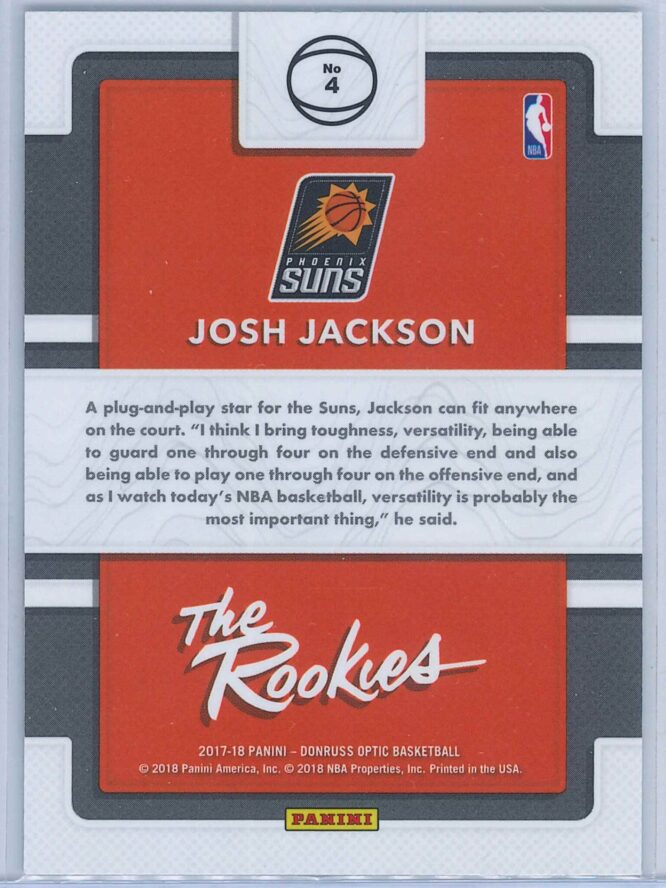 Josh Jackson Panini Donruss Optic Basketball 2017 18 The Rookies 2