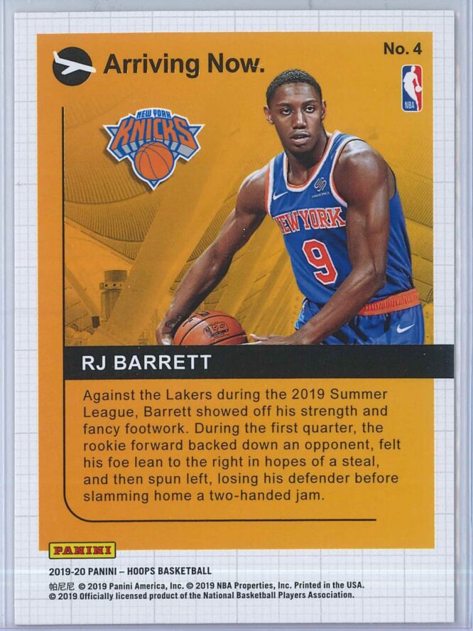 RJ Barrett Panini NBA Hoops 2019 20 Arriving Now 2