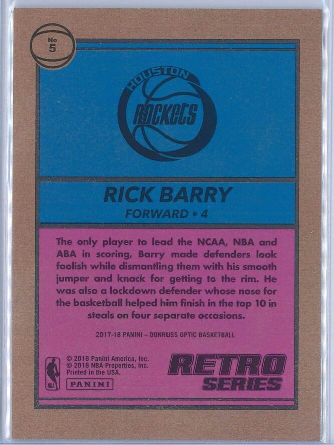 Rick Barry Panini Donruss Optic Basketball 2017 18 Retro Series 2