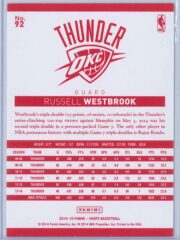 Russell Westbrook Panini NBA Hoops 2014 15 Red Back 2
