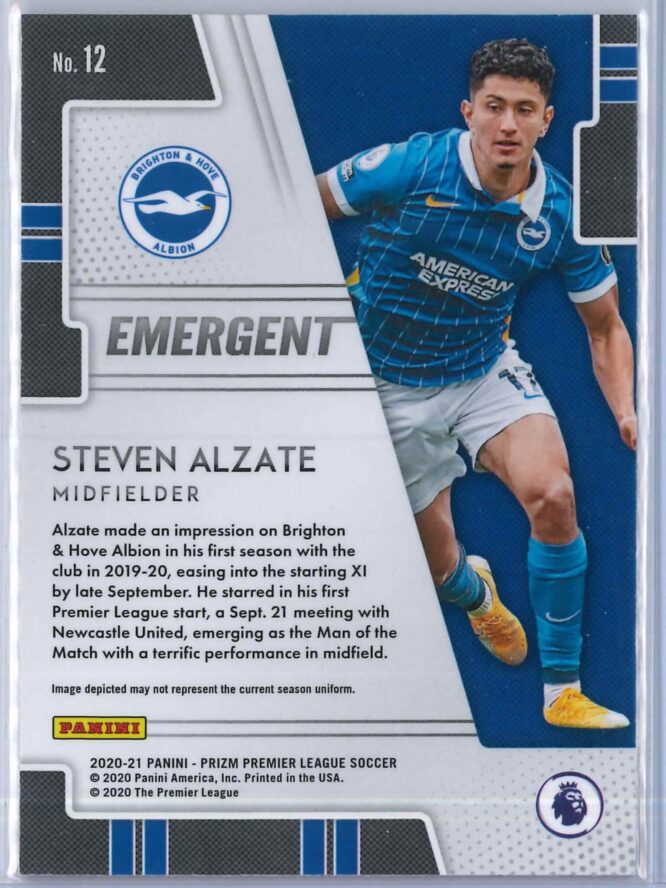 Steven Alzate Panini Prizm Premier League 2020 21 Emergent RC 2