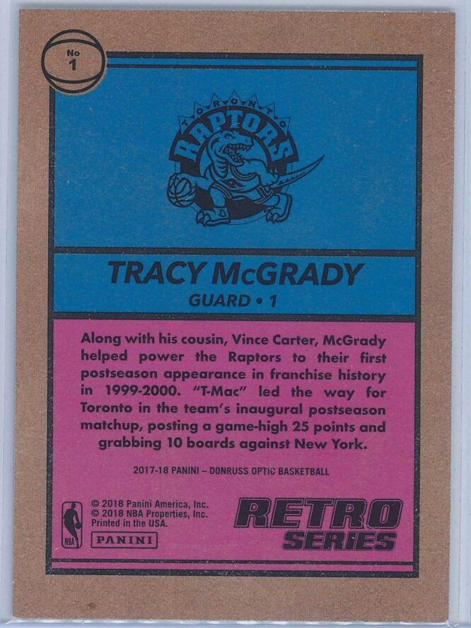 Tracy McGrady Panini Donruss Optic Basketball 2017 18 Retro Series 2