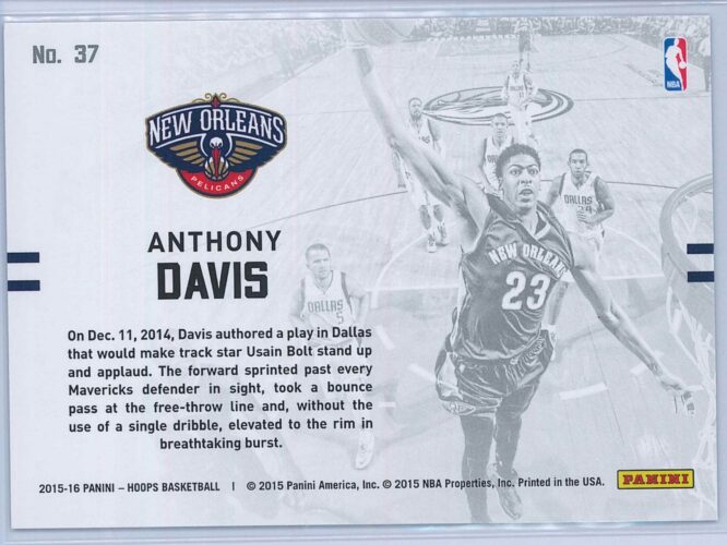 Anthony Davis Panini NBA Hoops Basketball 2015 16 Lights Camera Action 2