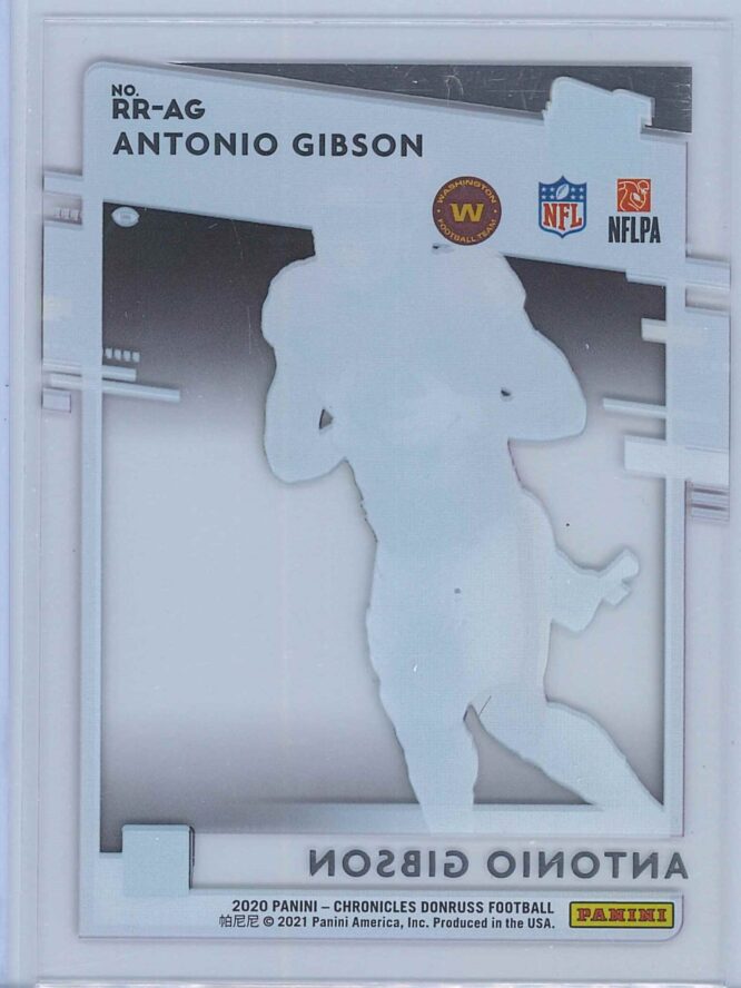Antonio Gibson Panini Chronicles Football 2020 Clearly Donruss Rated Rookie 2