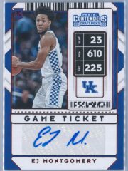 EJ Montgomery Panini Contenders Basketball 2020 Game Ticket   RC Auto