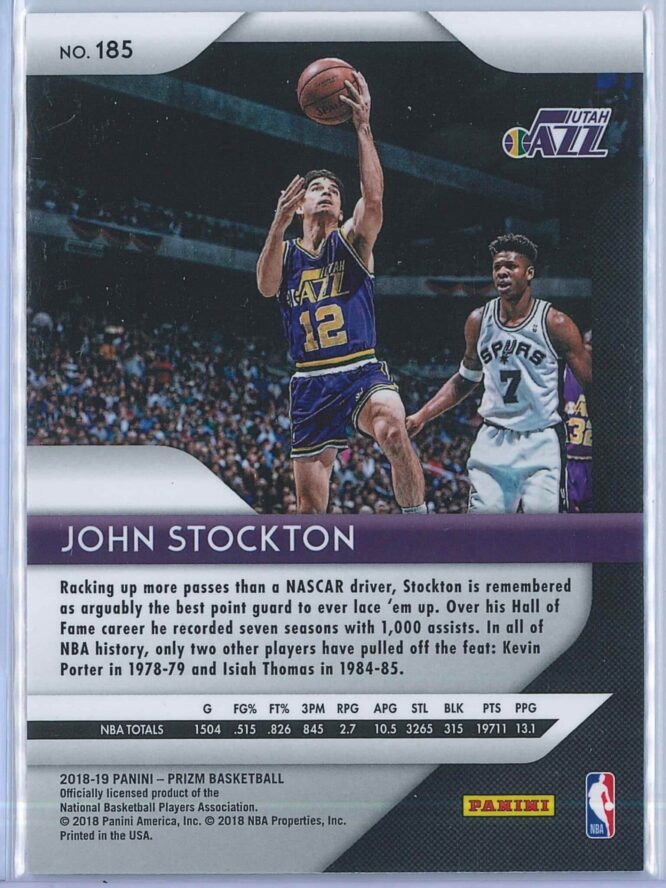 John Stockton Panini Prizm Basketball 2018 19 Base 2