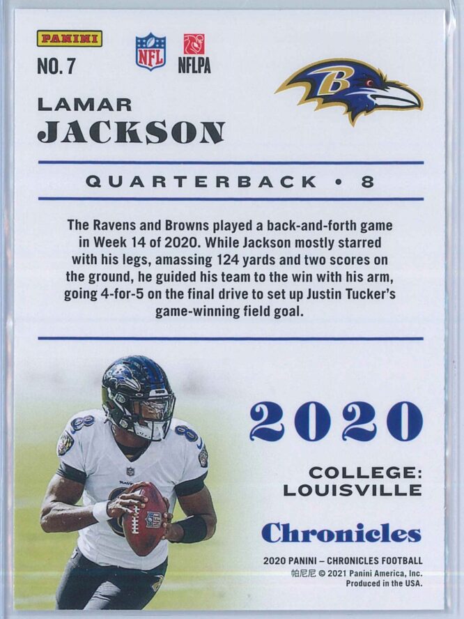 Lamar Jackson Panini Chronicles Football 2020 Base 2