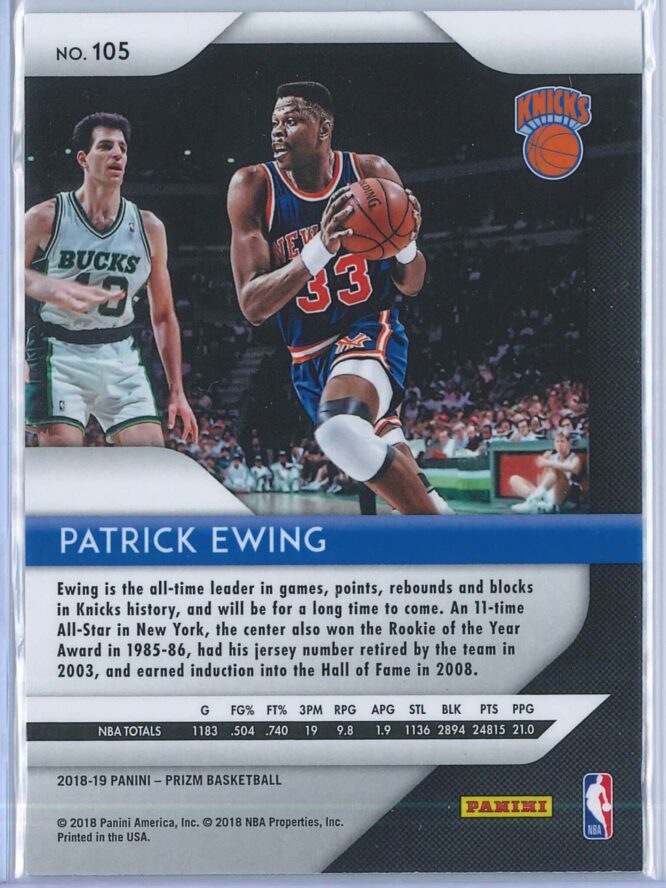 Patrick Ewing Panini Prizm Basketball 2018 19 Base 2