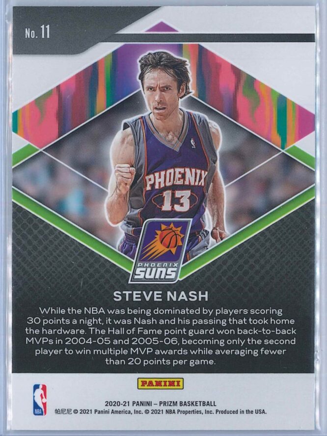 Steve Nash Panini Prizm Basketball 2020 21 Fearless 2