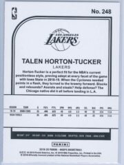 Talen Horton Tucker Panini NBA Hoops Basketball 2019 20 Base Purple RC 2
