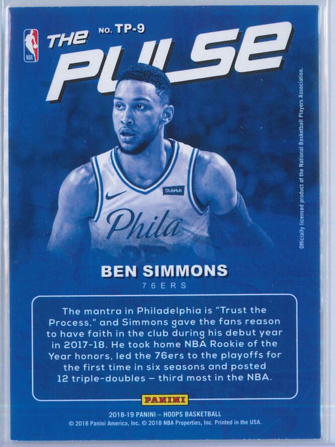 Ben Simmons Panini NBA Hoops Basketball 2018 19 The Pulse Winter Parallel 2