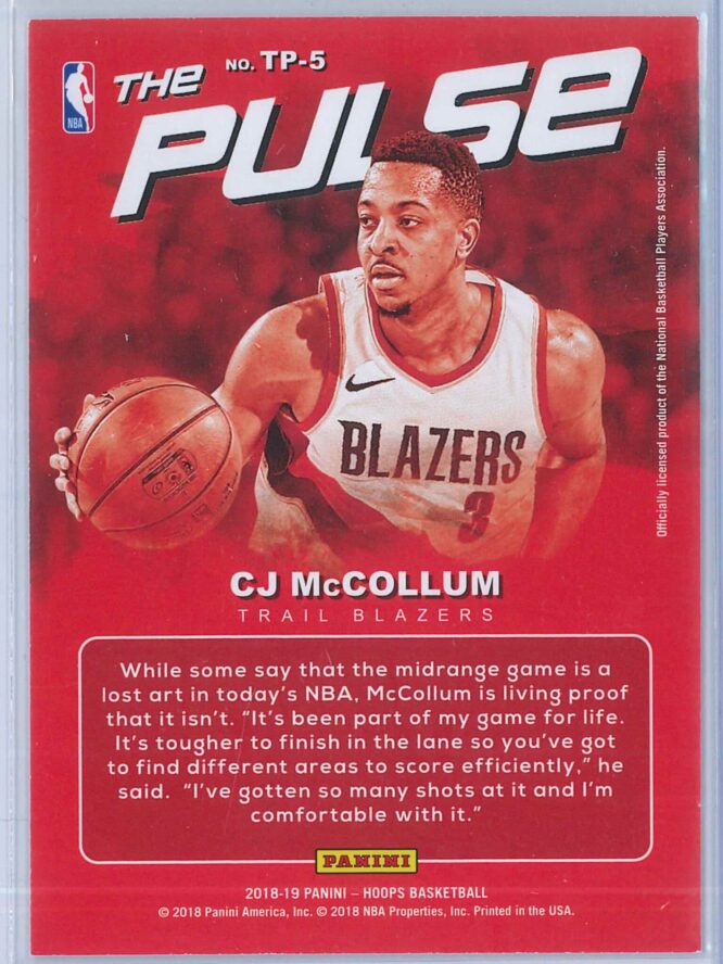 C.J. McCollum Panini NBA Hoops Basketball 2018 19 The Pulse Winter Parallel 2