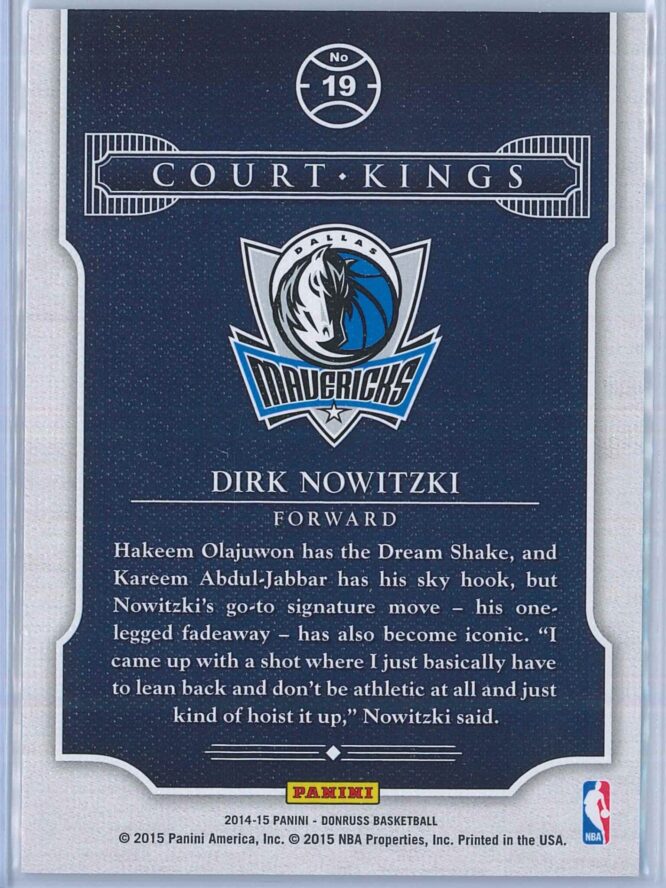 Dirk Nowitzki Panini Donruss Basketball 2014 15 Court Kings 2