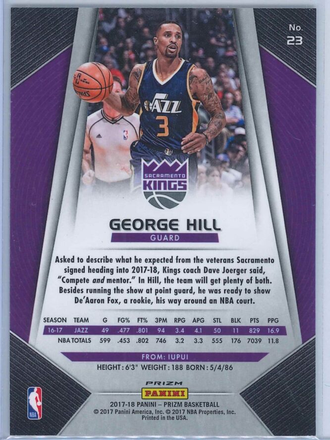 George Hill Panini Prizm Basketball 2017 18 Base Red White Blue Parallel 2