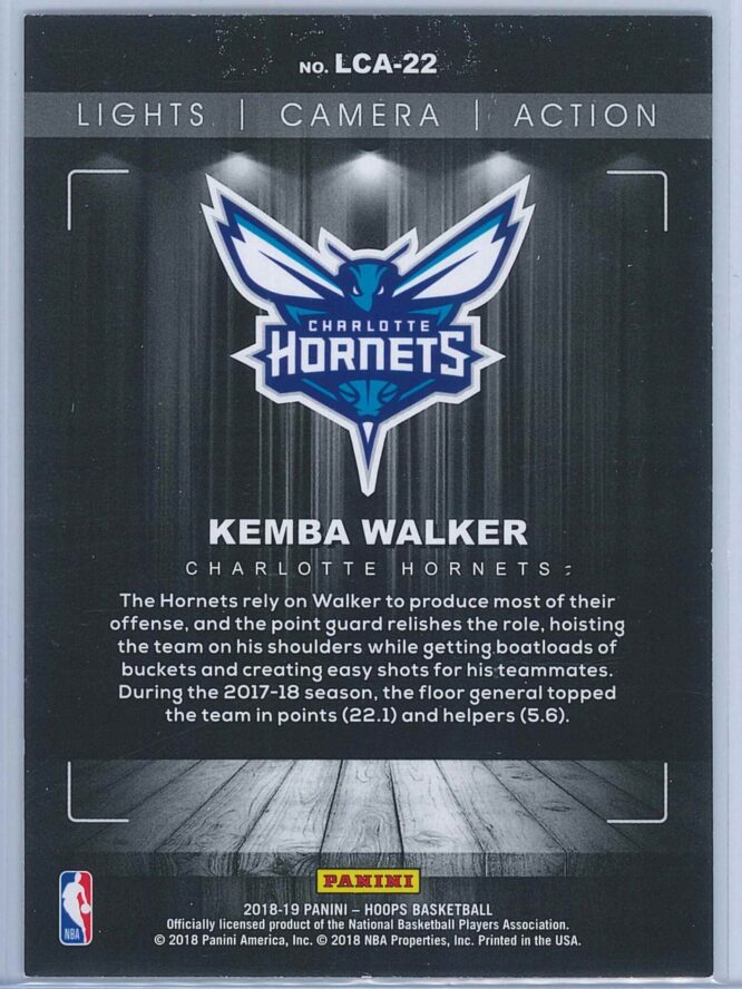 Kemba Walker Panini NBA Hoops Basketball 2018 19 Lights Camera Action Winter Parallel 2