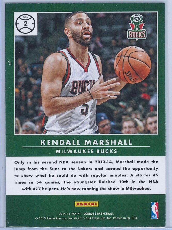 Kendall Marshall Panini Donruss Basketball 2014 15 Production Line 2