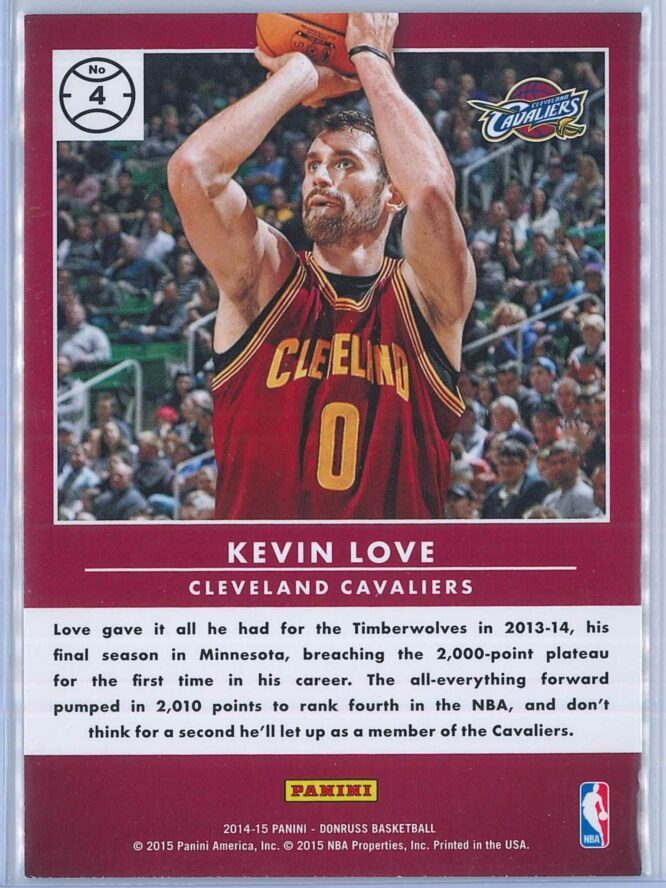 Kevin Love Panini Donruss Basketball 2014 15 Production Line 2