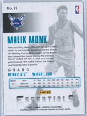 Malik Monk Panini Essentials Basketball 2017 18 Base Spiral RC 2