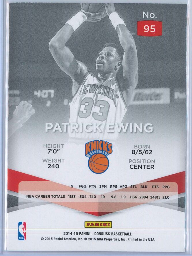 Patrick Ewing Panini Donruss Basketball 2014 15 Elite 2