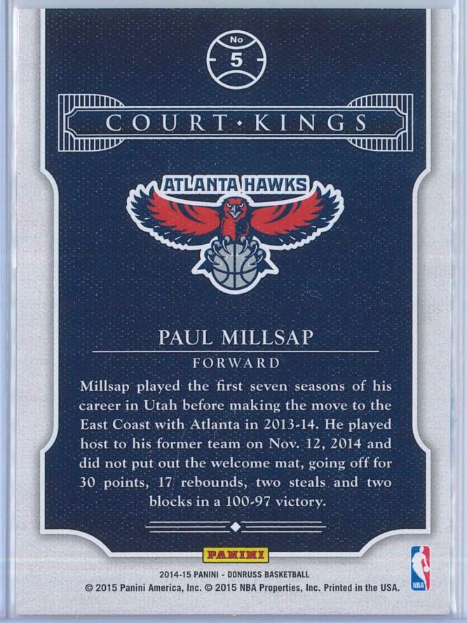 Paul Millsap Panini Donruss Basketball 2014 15 Court Kings 2