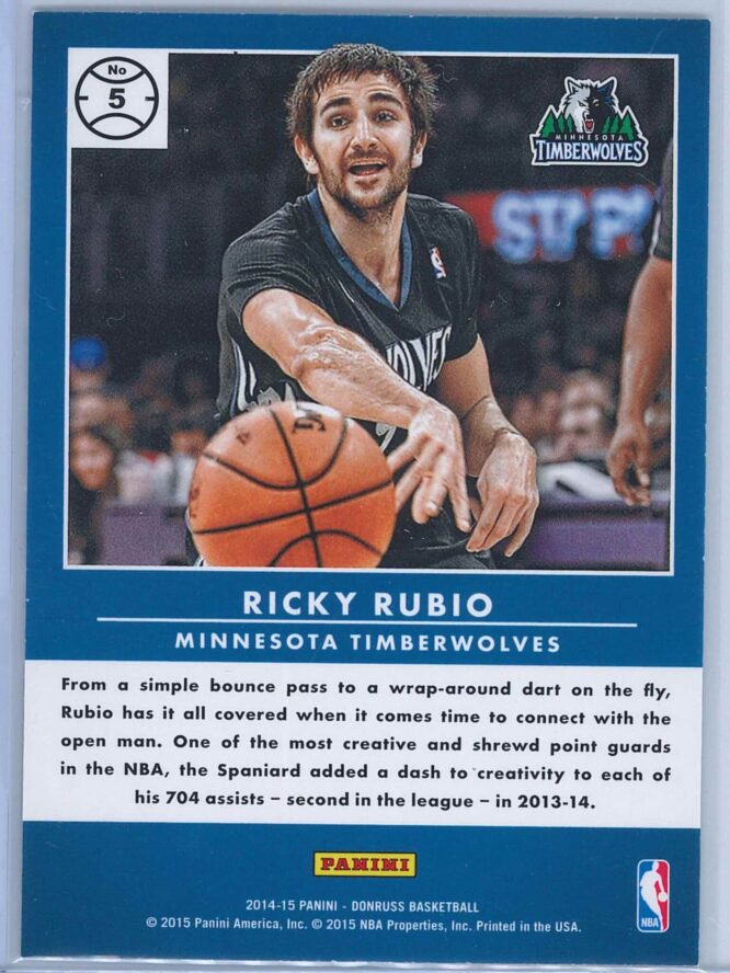 Ricky Rubio Panini Donruss Basketball 2014 15 Production Line 2