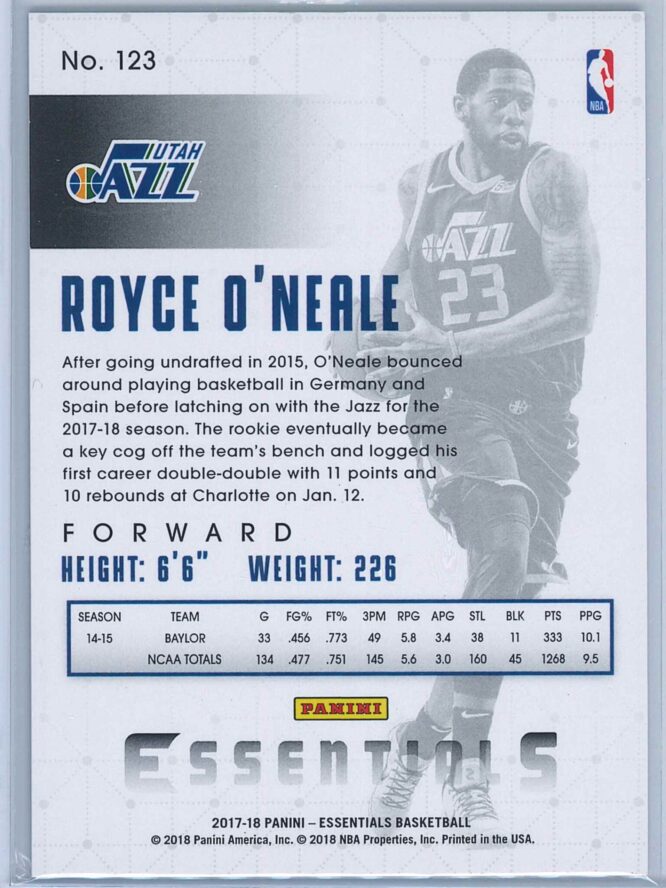 Royce Oneale Panini Essentials Basketball 2017 18 Base Green RC 2