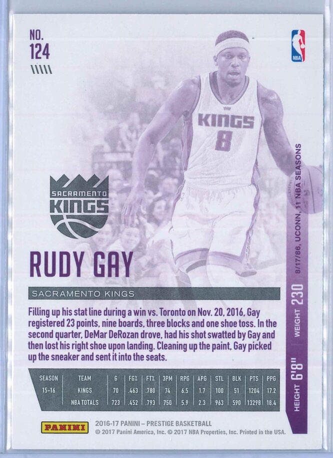 Rudy Gay Panini Prestige Basketball 2016 17 Base Set 2