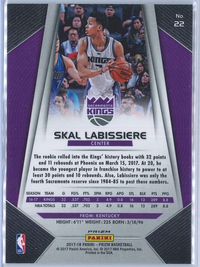 Skal Labissiere Panini Prizm Basketball 2017 18 Base Red White Blue Parallel 2