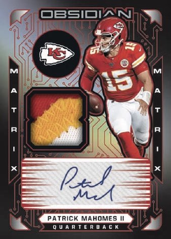 2021 Panini Obsidian Football NFL Cards Matric Material Autos Electric Etch Red Patrick Mahomes