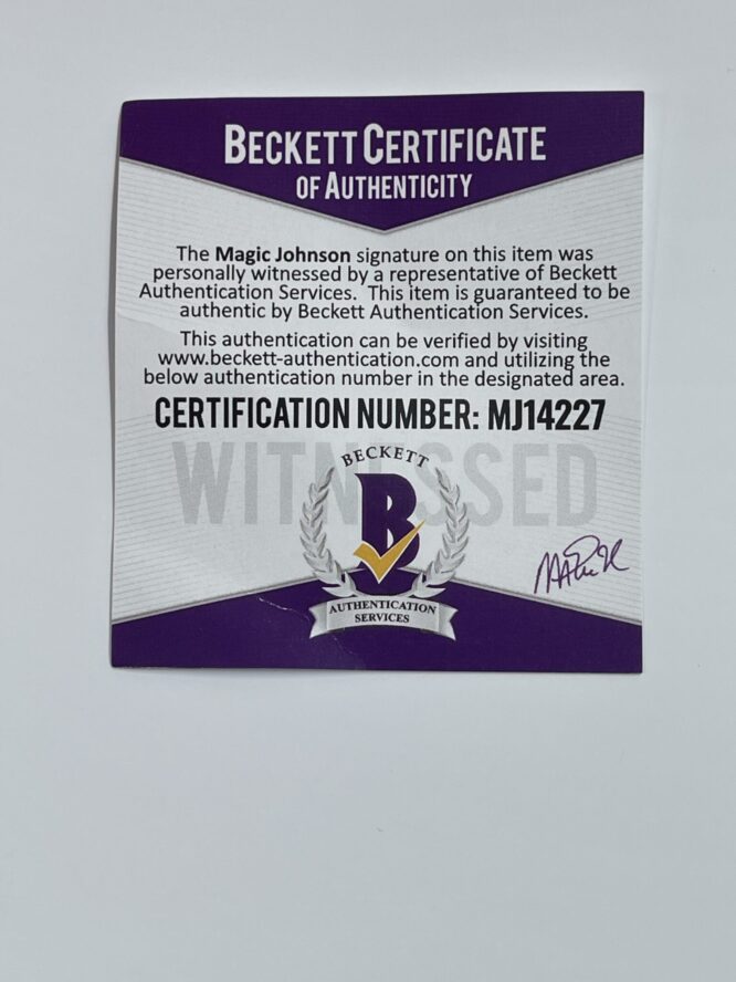 Magic Johnson Los Angeles Lakers Authentic Signed Spalding Basketball w Purple Signature BAS MJ14227 4