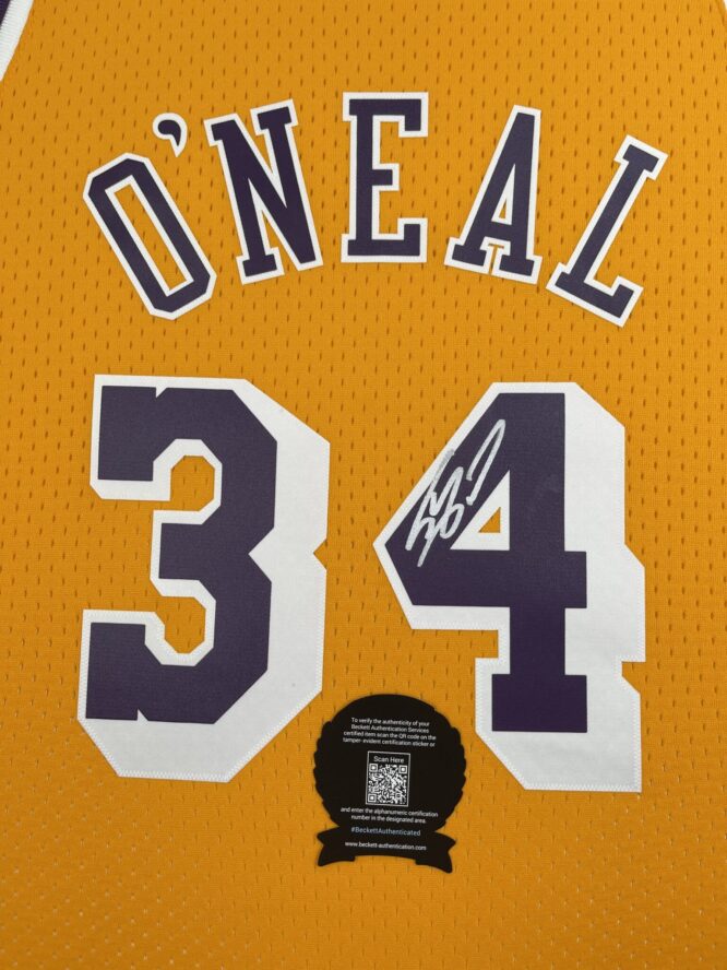 Shaquille Oneal Los Angeles Lakers 1996 97 Authentic Signed Mitchell Ness Swingman Jersey BAS WP79004 3