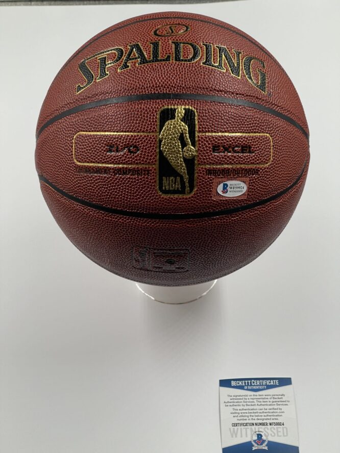 Shaquille Oneal Los Angeles Lakers Authentic Signed Brown Spalding Basketball w Golden Signature BAS WF59924 3