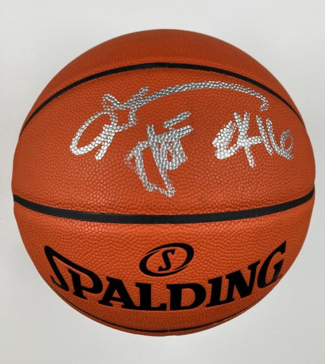 Allen Iverson Philadelphia 76ers Authentic Signed Spalding Silver Series Basketball w Silver Signature WC 25056 1