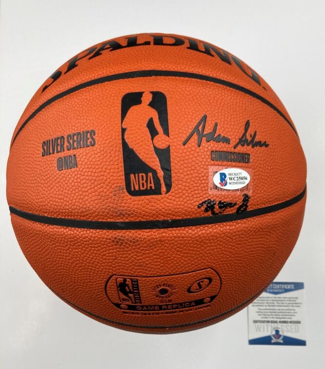 Allen Iverson Philadelphia 76ers Authentic Signed Spalding Silver Series Basketball w Silver Signature WC 25056 2