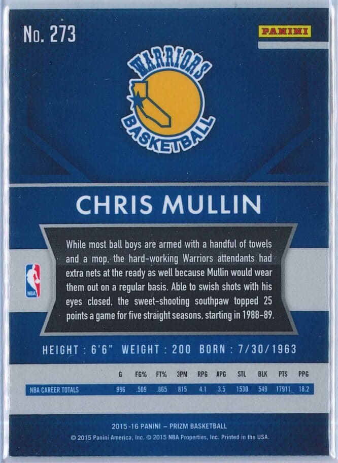 Chris Mullin Panini Prizm Basketball 2015 16 Base 273 2