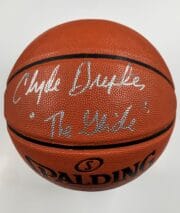 Clyde Drexler Houston Rockets Authentic Signed Spalding Basketball w Silver Signature B 150751 1