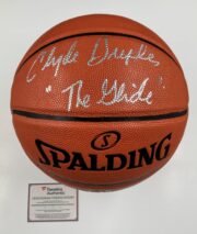 Clyde Drexler Houston Rockets Authentic Signed Spalding Basketball w Silver Signature B 150751 3