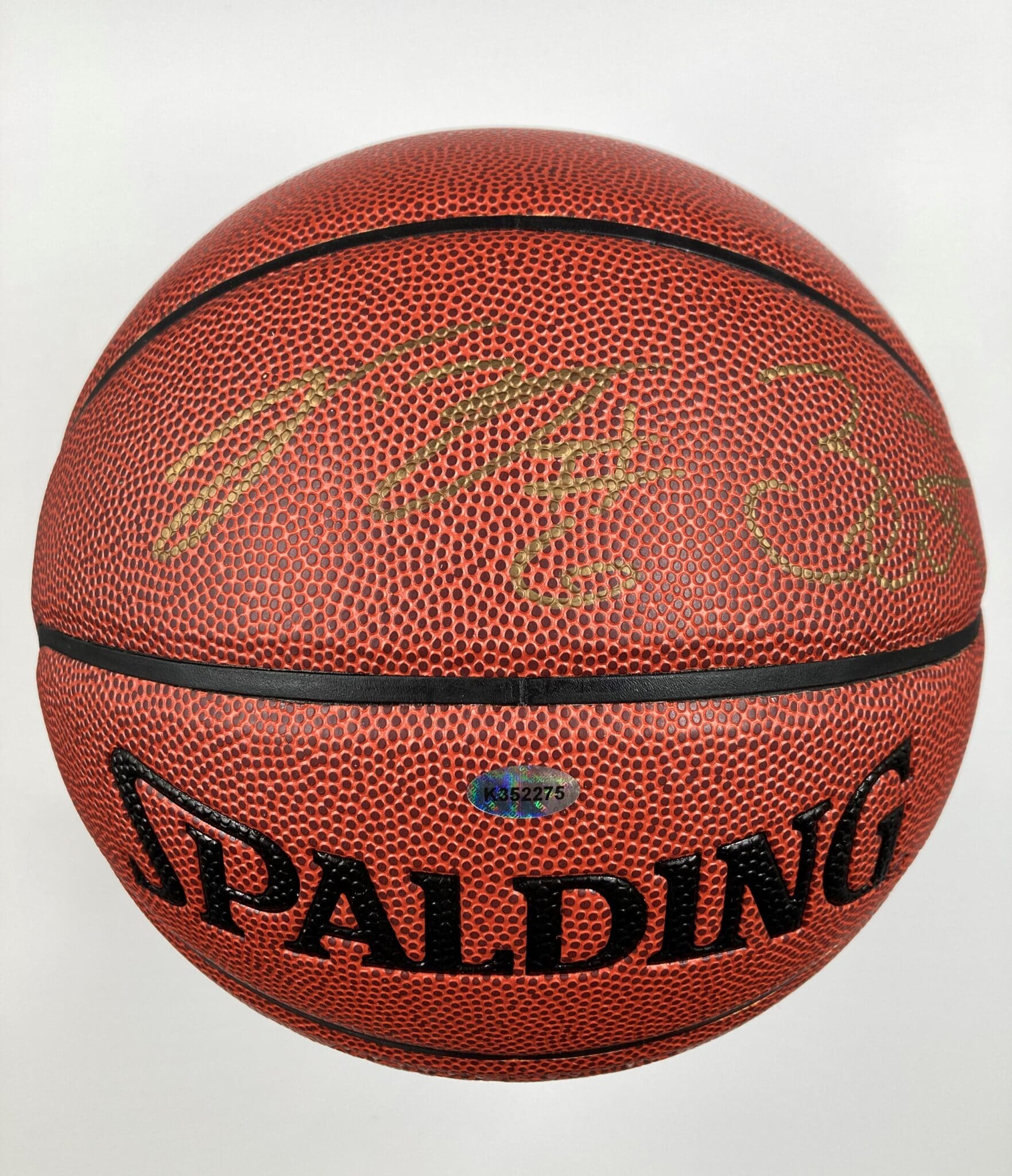LeBron James Dwyane Wade Miami Heat Authentic Signed Brown Spalding Basketball w Golden Signature K 352275 1